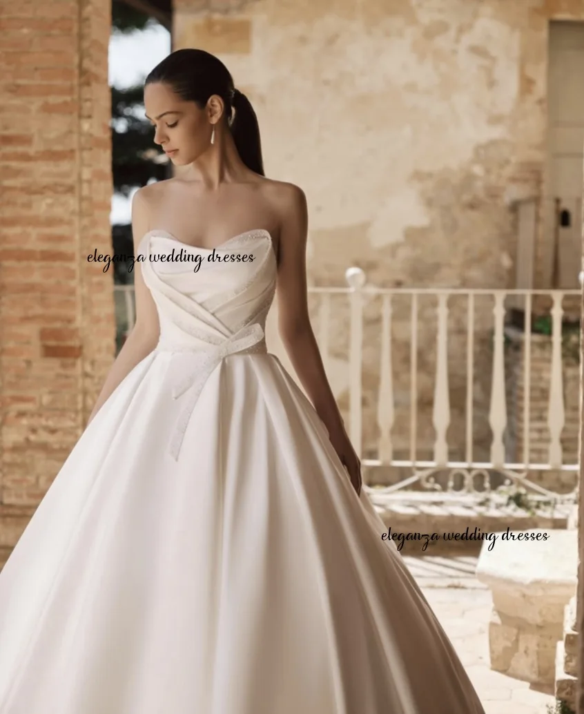 Customized Sleeveless A-Line Wedding Dress Sweetheart Simple Party Princess Bride Gown  Vestido de novia 2025