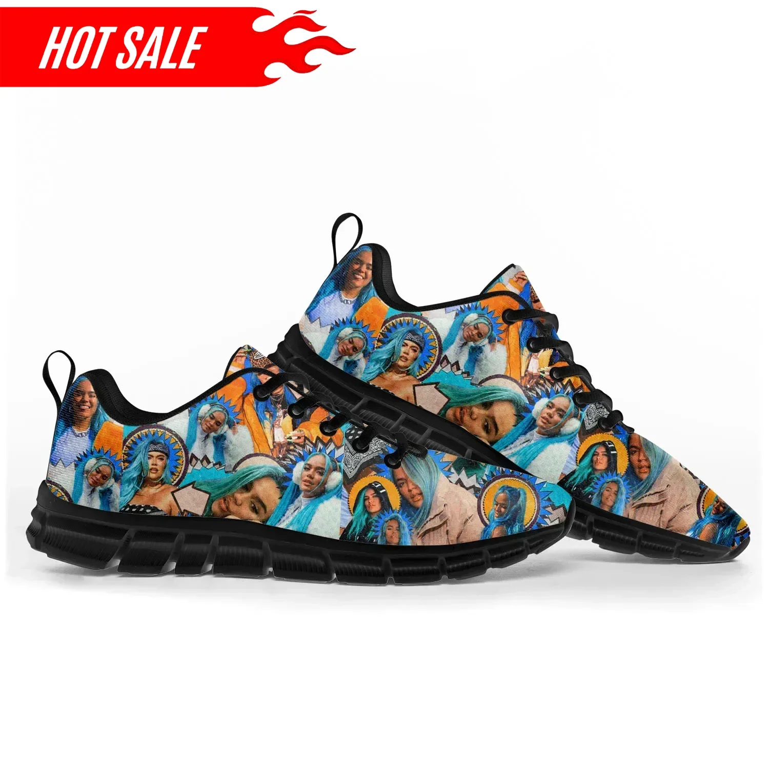 

Karol G Singer Printed Sports Shoes Mens Womens Teenager Sneakers Casual Custom High Quality Couple Shoes Black
