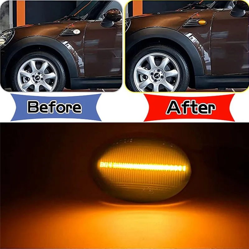 PHILE-Right Side Indicator Repeater Light Trim 63132751504 For BMW MINI R55 R56 R57 R58 R59 07-13 Fender Assist Turn Signal Part