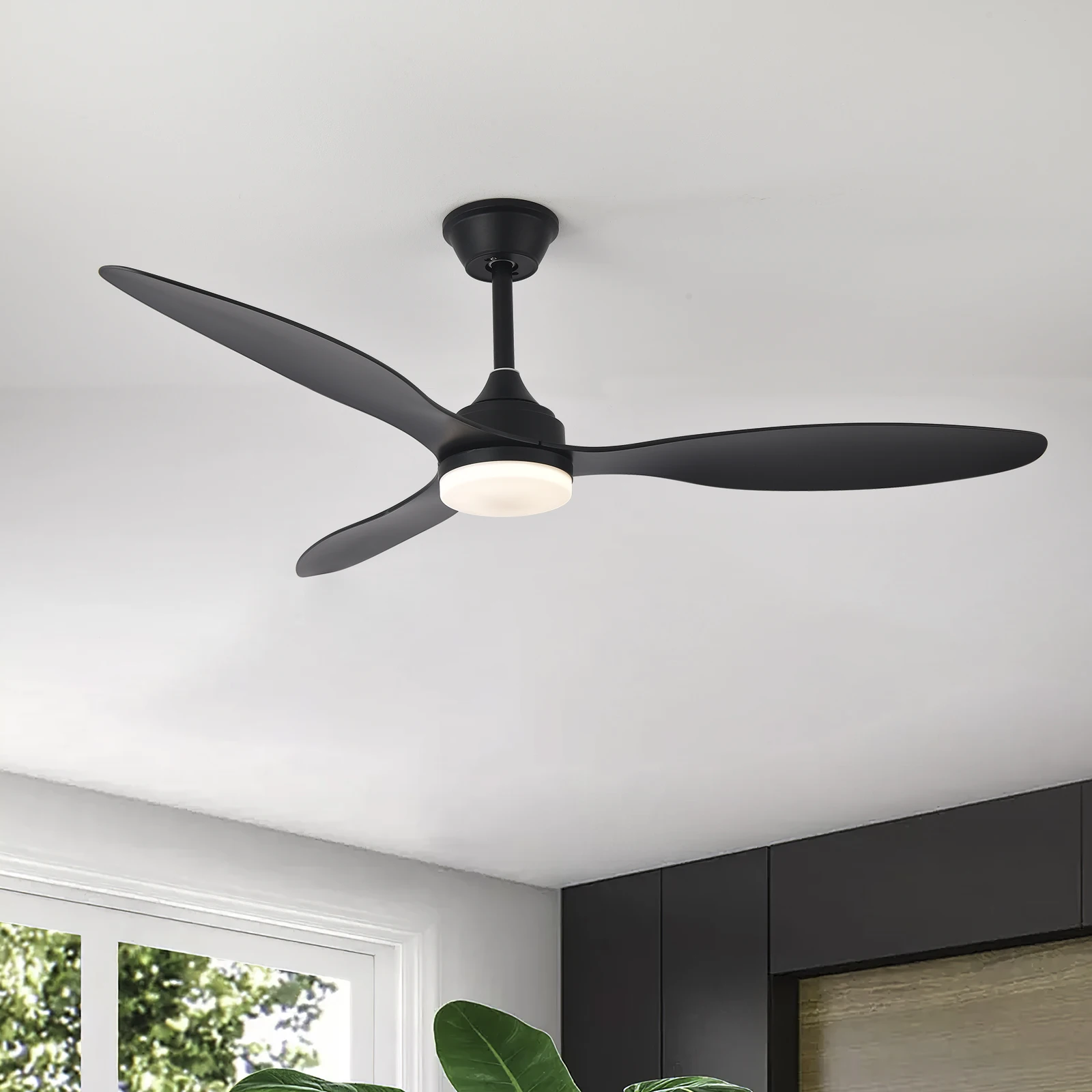 25 42 52 Inch Ceiling Fans With Lights Led 3 Color 6 Speeds DC Motor Fans Remote Control Low Floor Decorative Fans With Lighting