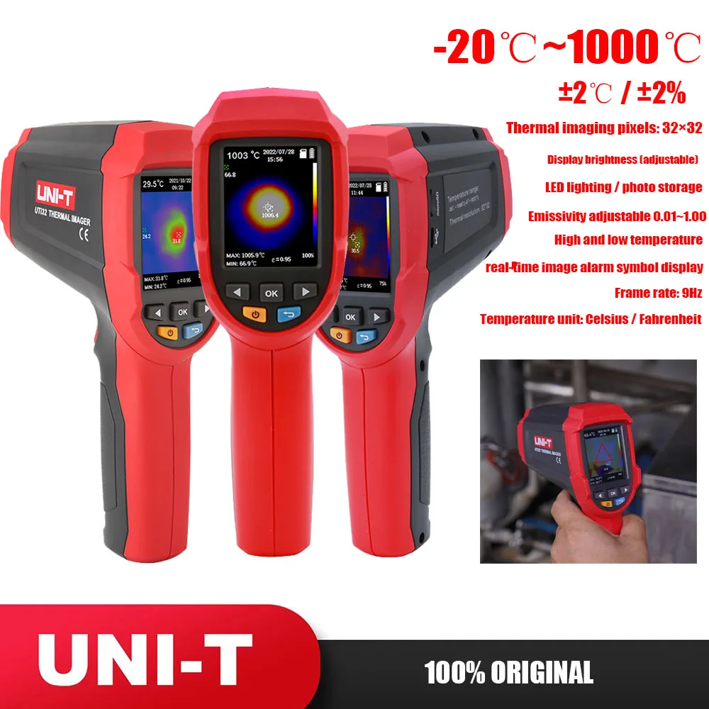 UNI-T UTi32 ручной тепловизор с высокой температурой-20 ~ 1000 ℃; Инструмент для проверки высоких и низких температур двигателя ОВКВ