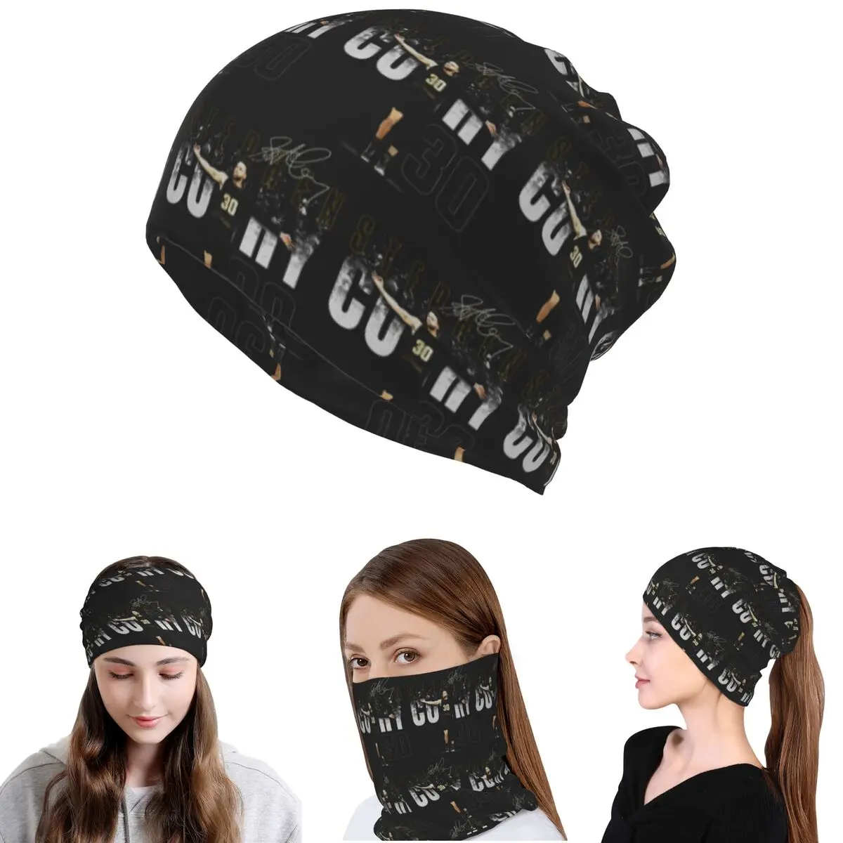 Steph Curry Golden State Dissolve Bandana Neck Cover Magic Scarf Multifunction Face Mask Beanies Hat Unisex Adult Windproof