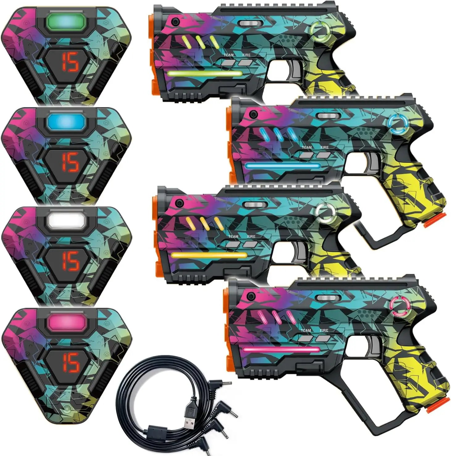 

Rechargeable Laser Tag Set of 4, Indoor Outdoor Game for Kids Teens Adults, Cool Toy Gift Ages 8+