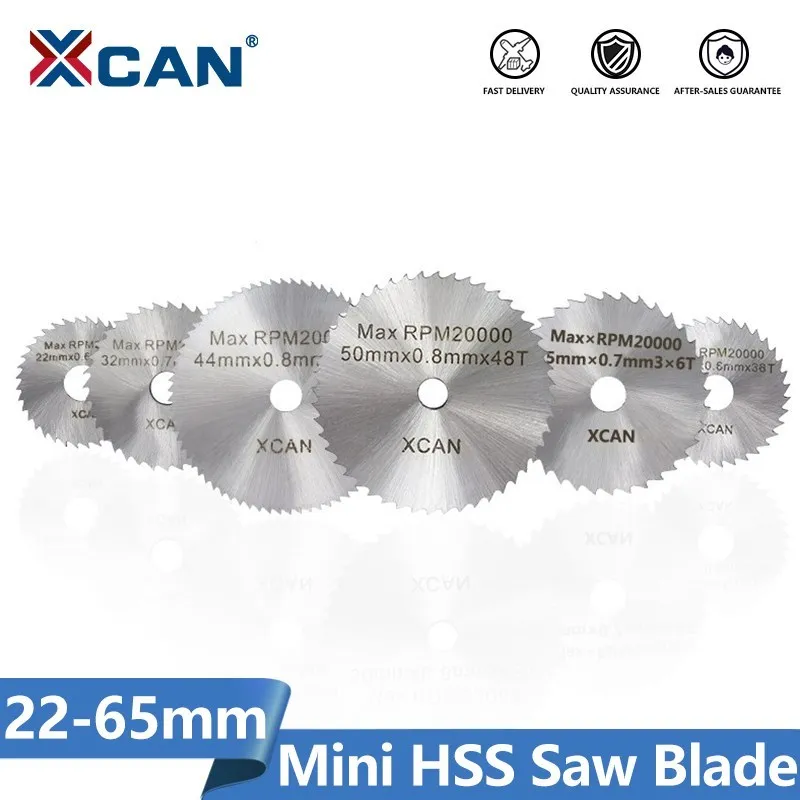 XCAN Brzeszczot 22-65 mm Mini brzeszczot do piły tarczowej Pasuje do narzędzi obrotowych Dremel Tarcza odcinająca ze stali HSS do drewna PVC Plastik