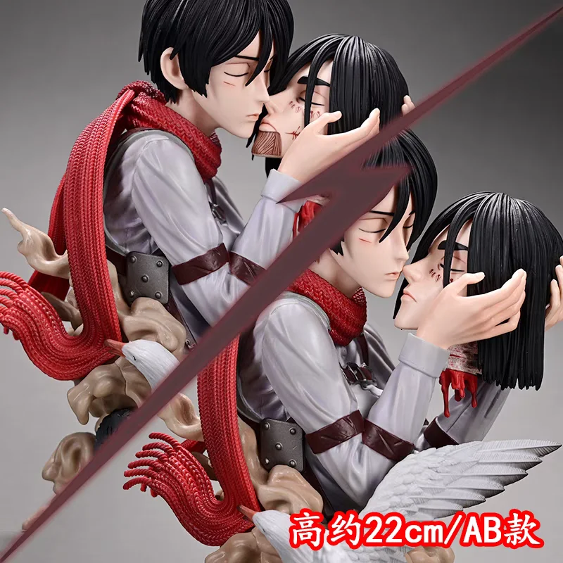 New Hot Arrival Kiss Of Death Attack On Titan Figures  Figure Eren Action Figurine Model Pvc Gk Statu Toys Dolls Birthday Gifts