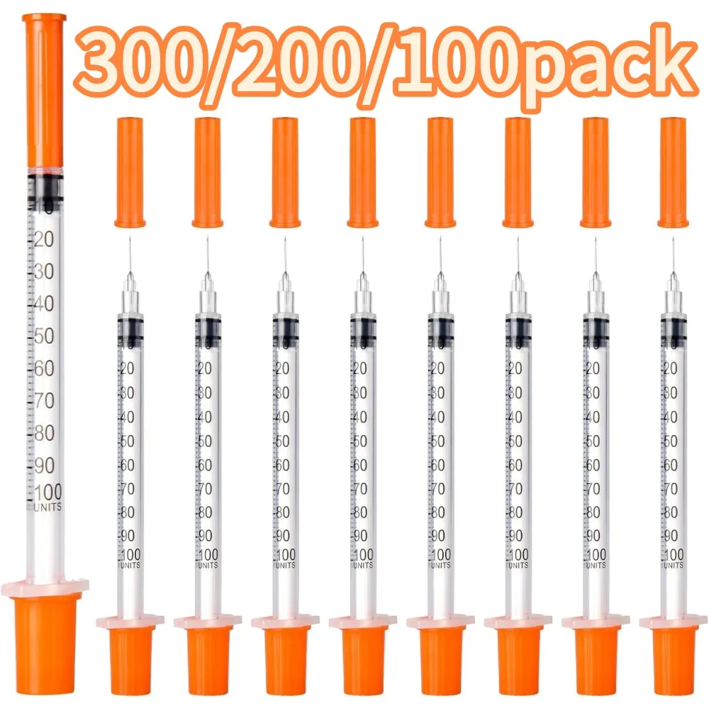 300/200/100/50Pack 0.5/1ml Syringes with Needle Individual Packaging for Laboratory And Pet Supplies