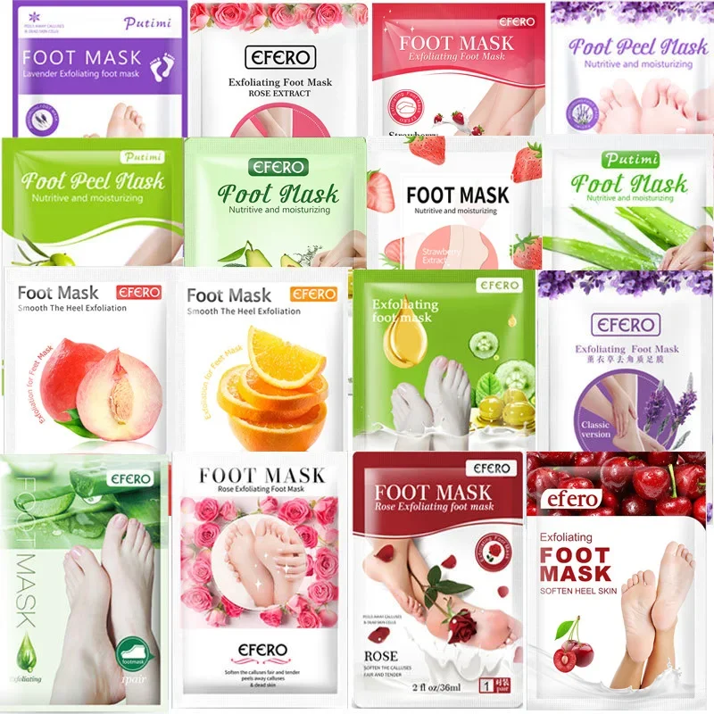 2Pcs=1Pair Aloe Peeling Foot Mask for Legs Feet Mask Exfoliating Socks for Pedicure Anti Crack Heel Remove Skin Foot Patch