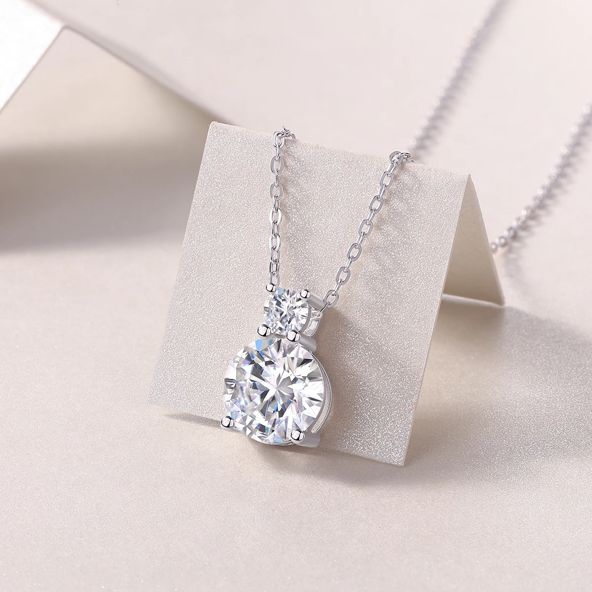 

3CT Brilliant Cut Moissanite Diamond Pendant Necklaces for Women 925 Sterling White Gold Neck Chian Fine Jewelry
