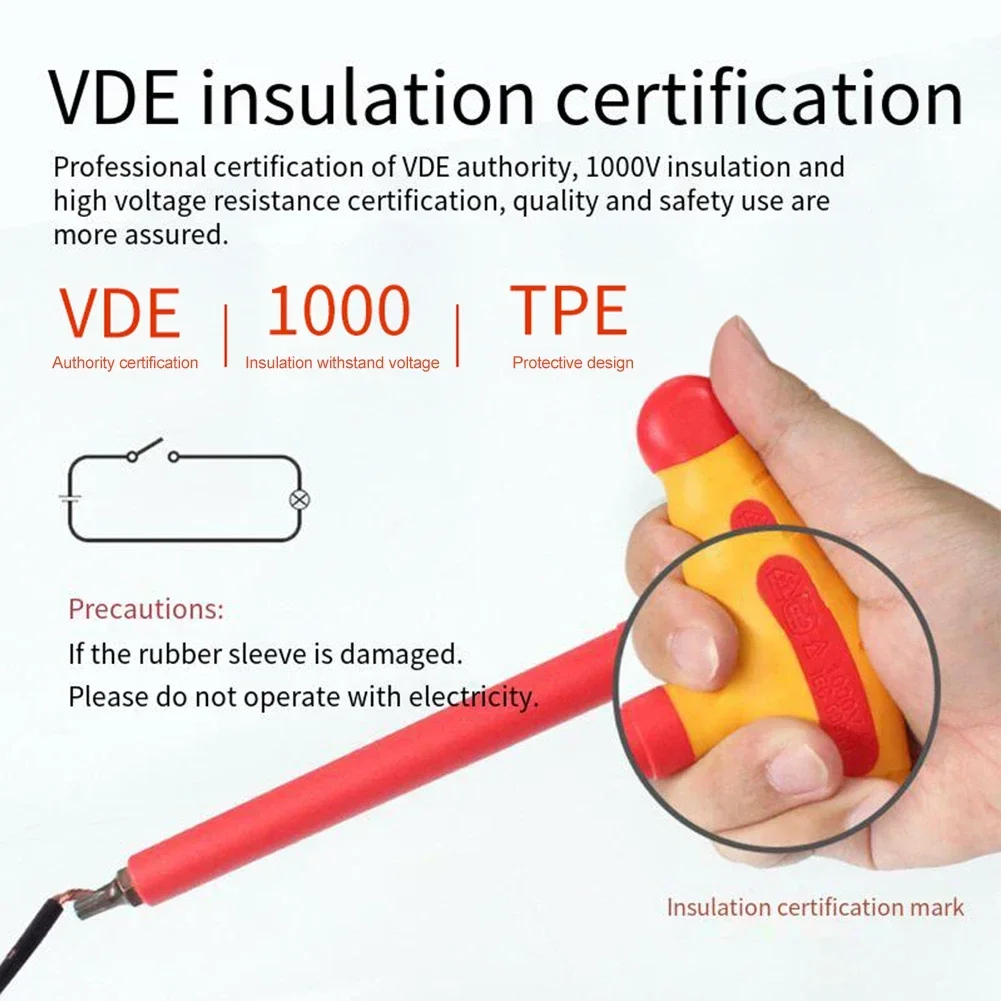 

For Electrical Maintenance 1000V Hexagonal Wrench Alloy Forged Hex Wrench Pressure-resistant Safety Tool TPE Insulation Handle
