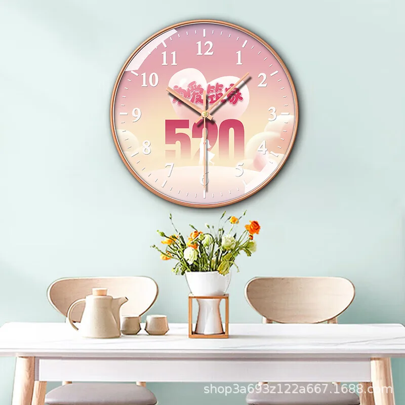 

Home Blessings Warm Living Room Wall Clock Silent Decorative Modern Romantic Clock