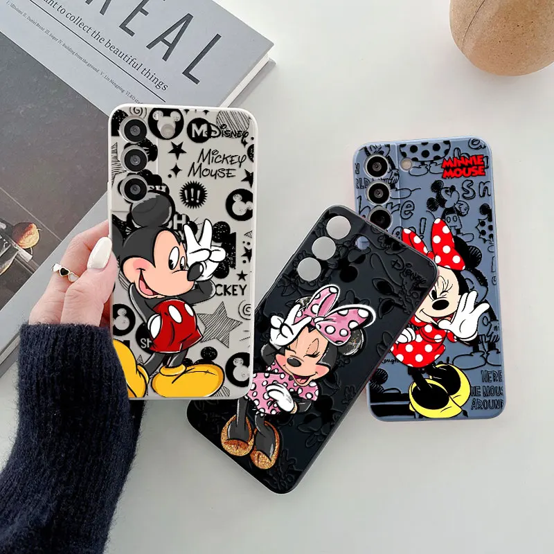 Casing ponsel silikon Minnie Mickey Mouse, s24FE untuk Samsung Galaxy S25 Ultra S24 S23 S22 Plus S21 S20 FE S10 S25Ultra