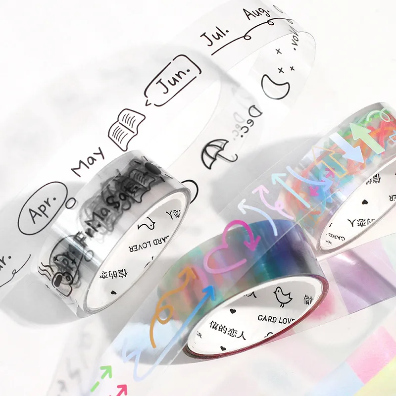 PET Tape Time Axis Arrow Set, Ins Style Highlight Markers Decorative Tape for Journal Planner, Bullet Journal Timeline Stickers