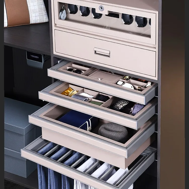 Wardrobe basket jewelry box drawer lattice pumping built-in pants rack telescopic slide rail hanging pants pulling rack hardware