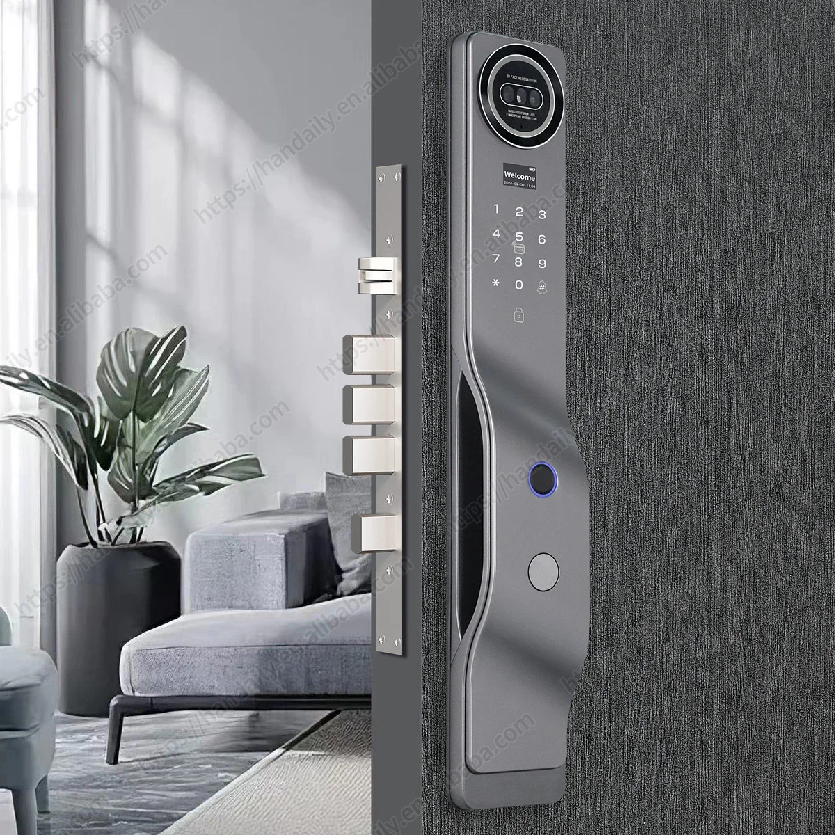 Full Function Tuya Smart Door Lock Palm Vein Biometric 3D Face Recognition Fingerprint  Camera Video Intercom Digital Locks