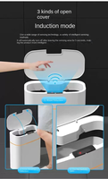 Intelligent Induction Trash Can Charging Model With 0.3 Second Automatic Induction Opening Lid Large Capacity 16L ABS Material