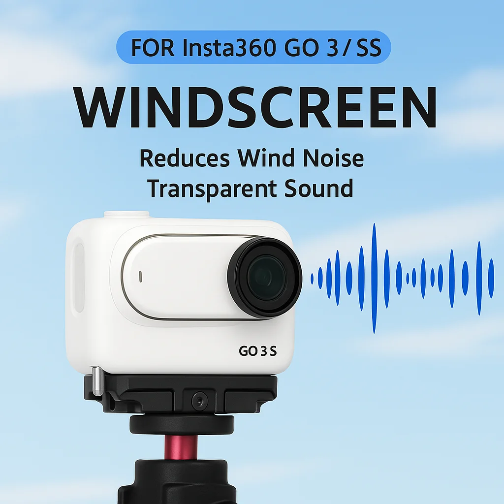 Wind Noise Reduction Mic Cover for Insta360 GO 3 GO 3S Waterproof Washable Adhesive Sponge Filter Wind Muff 6-Pack Accessory