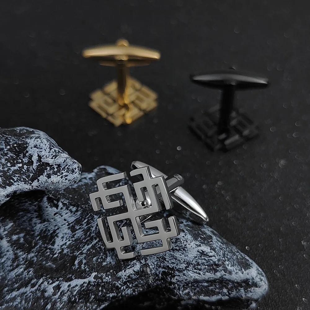 Symbol Cufflinks for Men Stainless Steel Mad Warrior of Norse Viking Mythology Eeyring Fashion Jewelry Gift