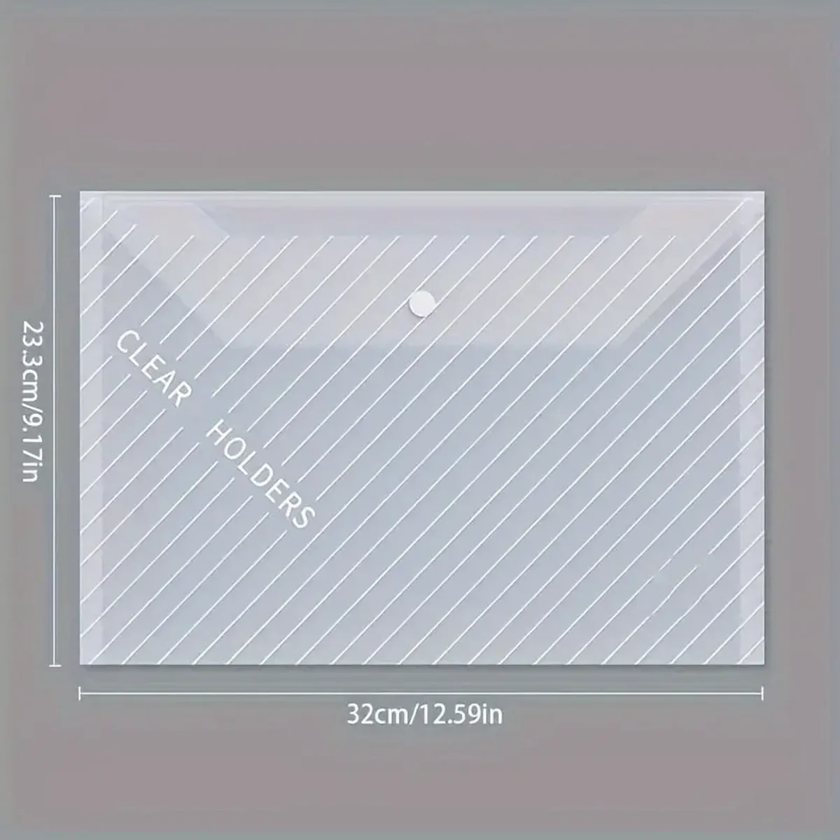 Transparent A4 File Bag Plastic Waterproof Large-Capacity Button Test Paper Storage for Business Office Use