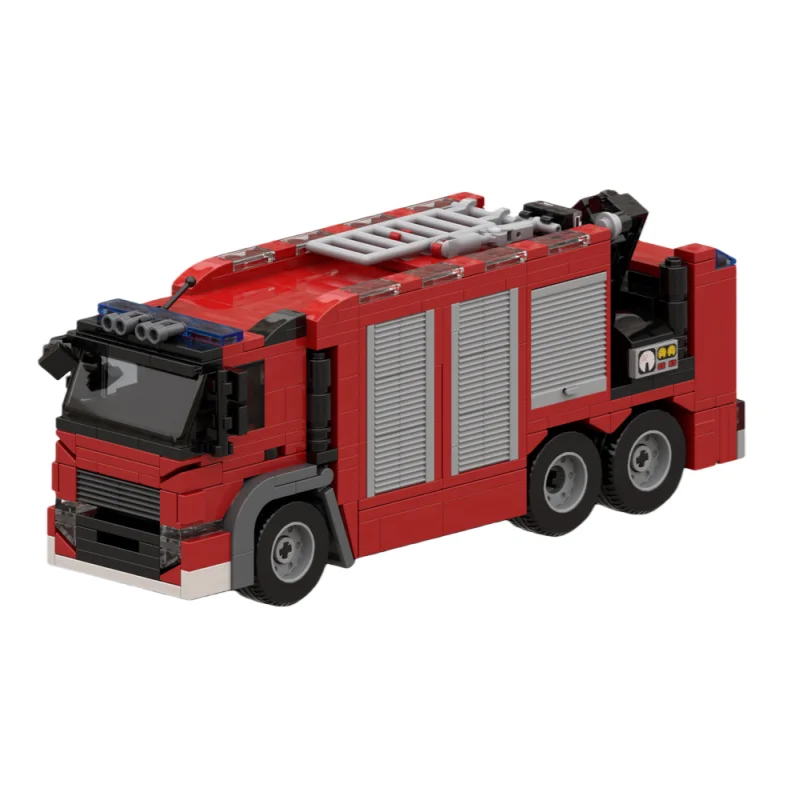 MOC Firefighting Rescue Vehicle Model - Small Particle Building Blocks Toy Set (608 pieces) - Suitable for all enthusiasts to as