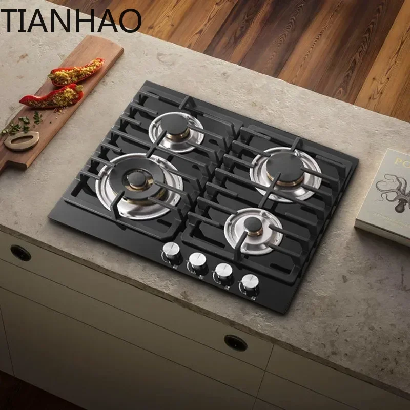 Gas Cooker European Style Gas Stoves with Four Eyes Built-in Table Dual Use Gas Cooker with Oven 4 Burner 