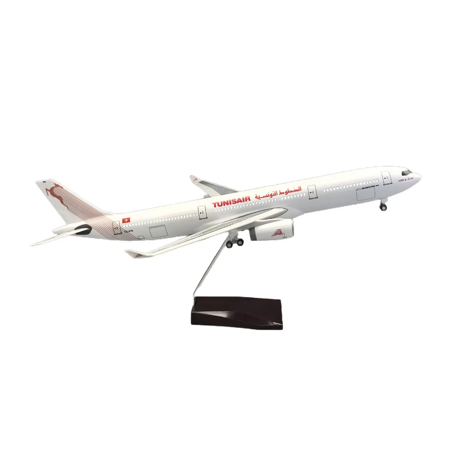 47cm Model Airplane TUNISAIR A330 Tunis Resin Scale Plane Model Adults Fun Display Collectible For Aviation Enthusiast Gift