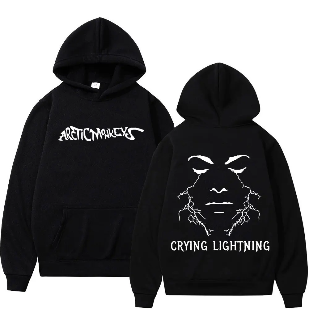 Rock Band Arctic Monkeys Song Crying Lightning Print Hoodies Fashion Trend Hip Hop Sweatshirts Unisex Casual Comfort Pullovers