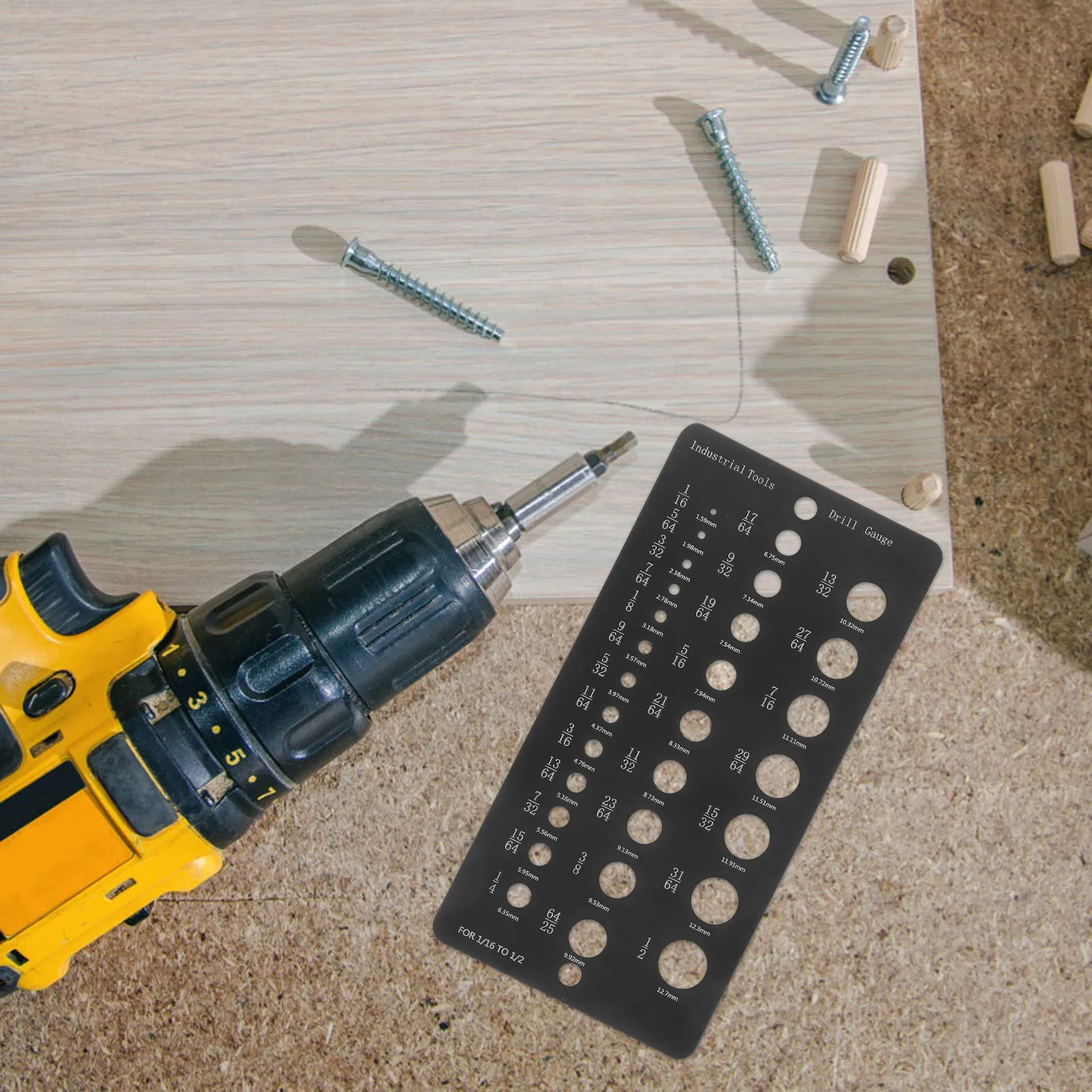 

29-Hole Black Drill Bit Gauge Aluminum Alloy Precision Measuring Tool for Drill Hole Size and Bolt Diameter Detection