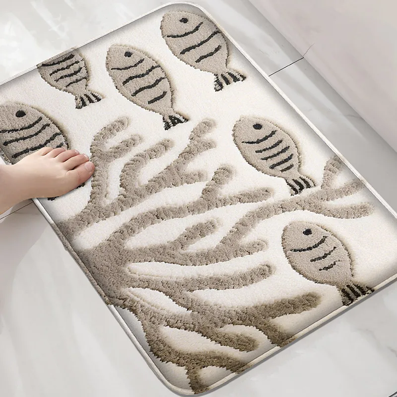 Unterwasserwelt Muster Badezimmer Bodenmatte Toilette wasserabsorbierende Fußmatte Home Dekoration Matte Fußmatte weich und bequem