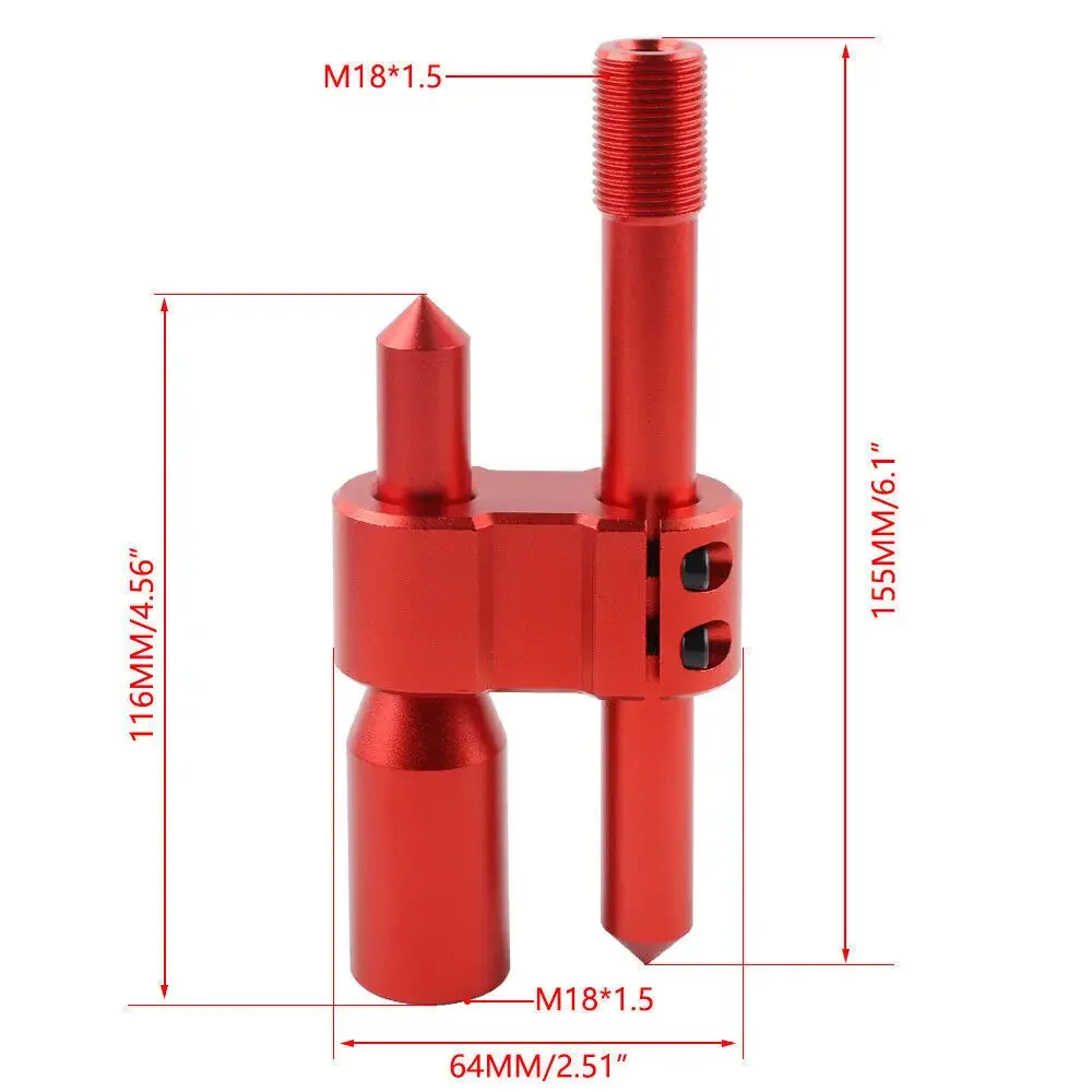 H Type Shift Knob Extension Adjustable Extender Gear Shifter + 3pcs M8 M10 M12 Adapter + Wrench Red
