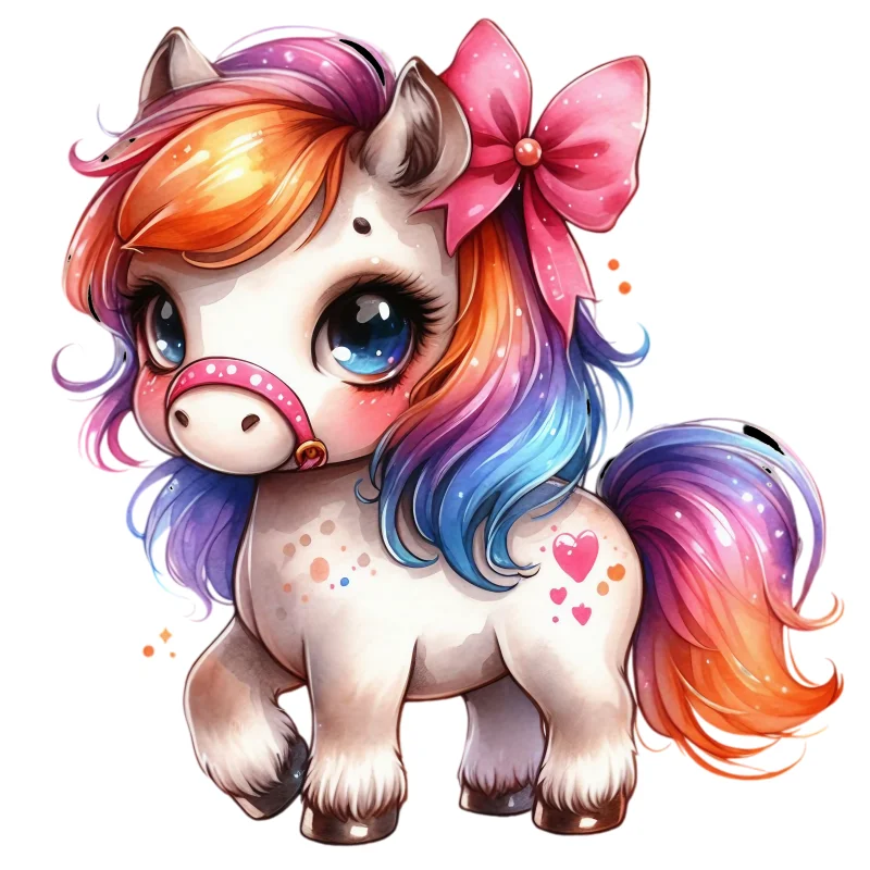 

Silicone Mold for DIY Fondant Chocolate Cake Decoration with Bow, Heart-Shaped Logo, and Little Pony Design