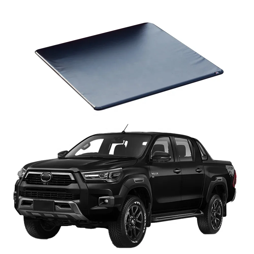 Low Profile soft PVC roll up tri-fold truck bed tonneau cover for 2020  hilux rocco  tray cover