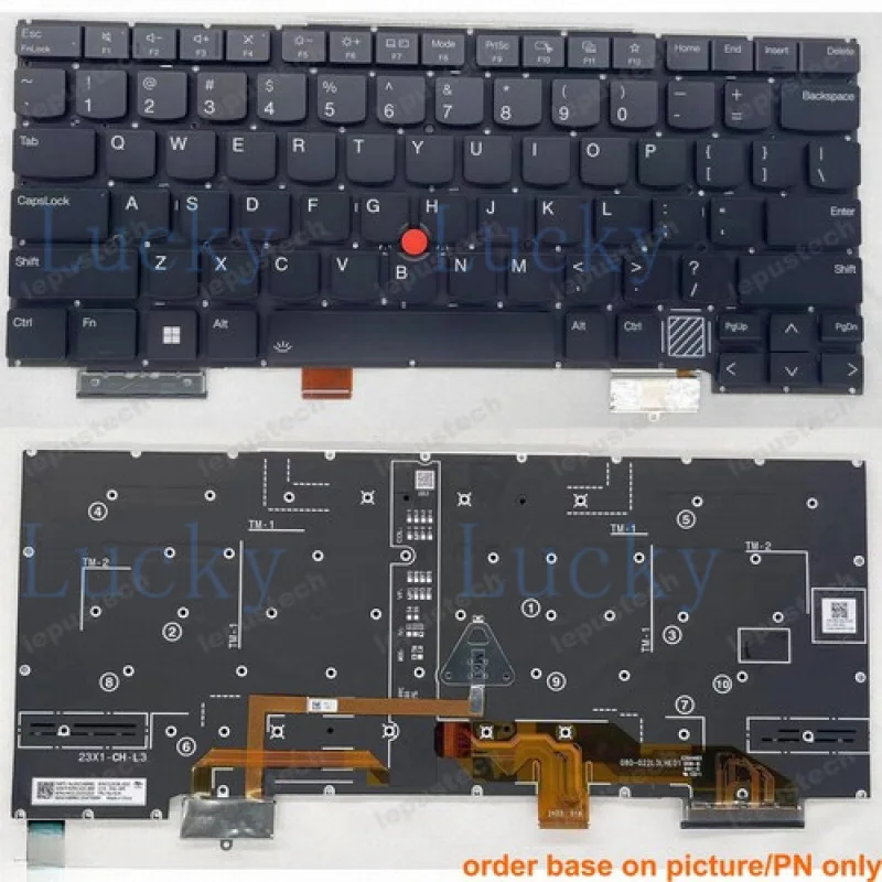

Оригинальная черная клавиатура с подсветкой (US layout) для LENOVO X1 Carbon X1C 2024 12-го поколения