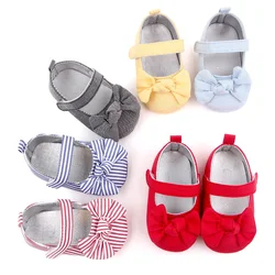 Baby Girl Princess Shoes Soft PU Classical Bowknot Beautiful and Cute for Newborn Girl Spring and Summer Prewalking 2023 Fashion