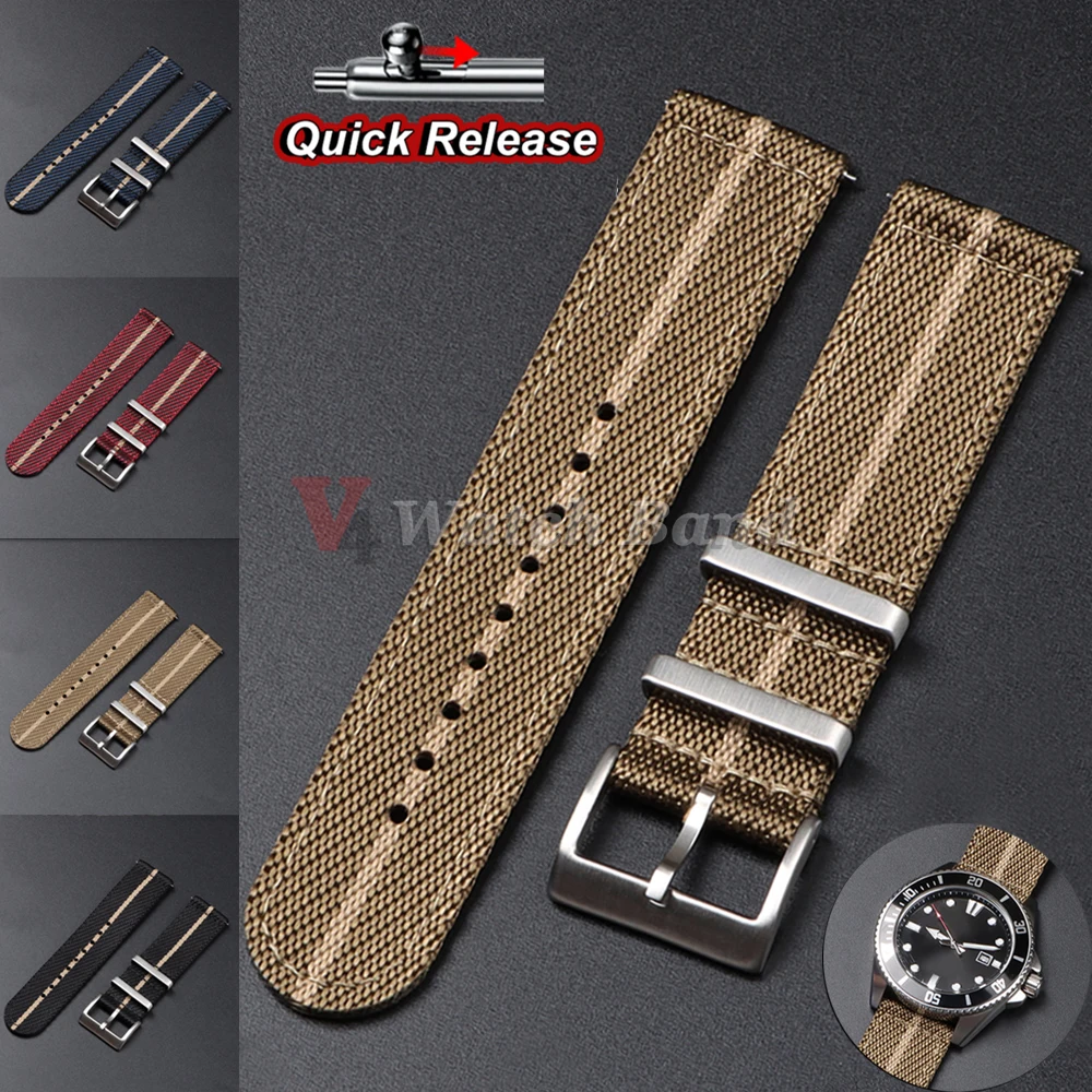 Für Omega Uhrenarmband Schnellverschluss Canvas Nylon Uhrenarmband 20mm 22mm Herren Damen Ersatz-Uhrenarmbänder Smartwatch-Zubehör