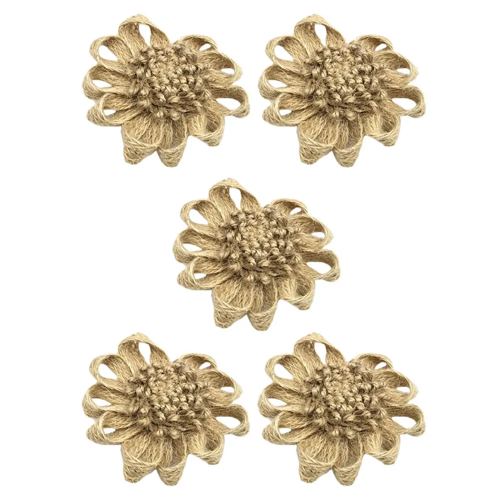 

5Pcs Linen Flowers Reusable Artificial Flower Decoration for Wedding Party Home DIY Craft Ornament Artificial Flower