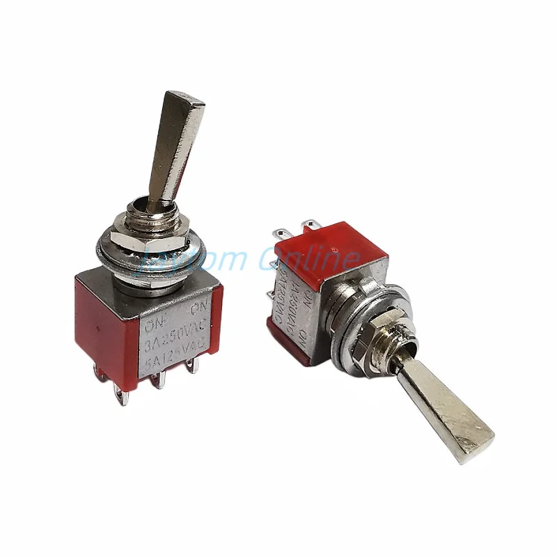 1szt 6mm Płaski uchwyt do montażu panelowego Mini przełącznik dwupozycyjny 6Pin 2 pozycje ON ON 3A 250VAC 5A 125VAC Blokowanie RC Model Pilot zdalnego sterowania
