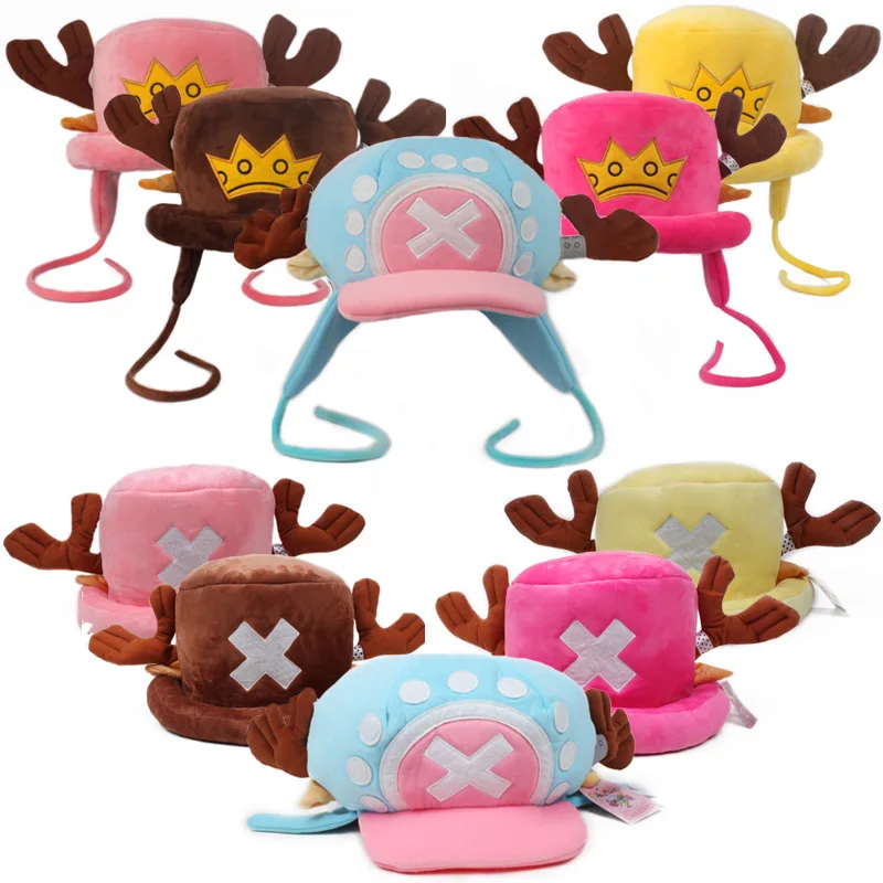 Plush Cap Anime Tony Chopper Cosplay Machete Plush Cotton Warm Winter Hat Cartoon Hatgirl Second Generation Hat Gift Party