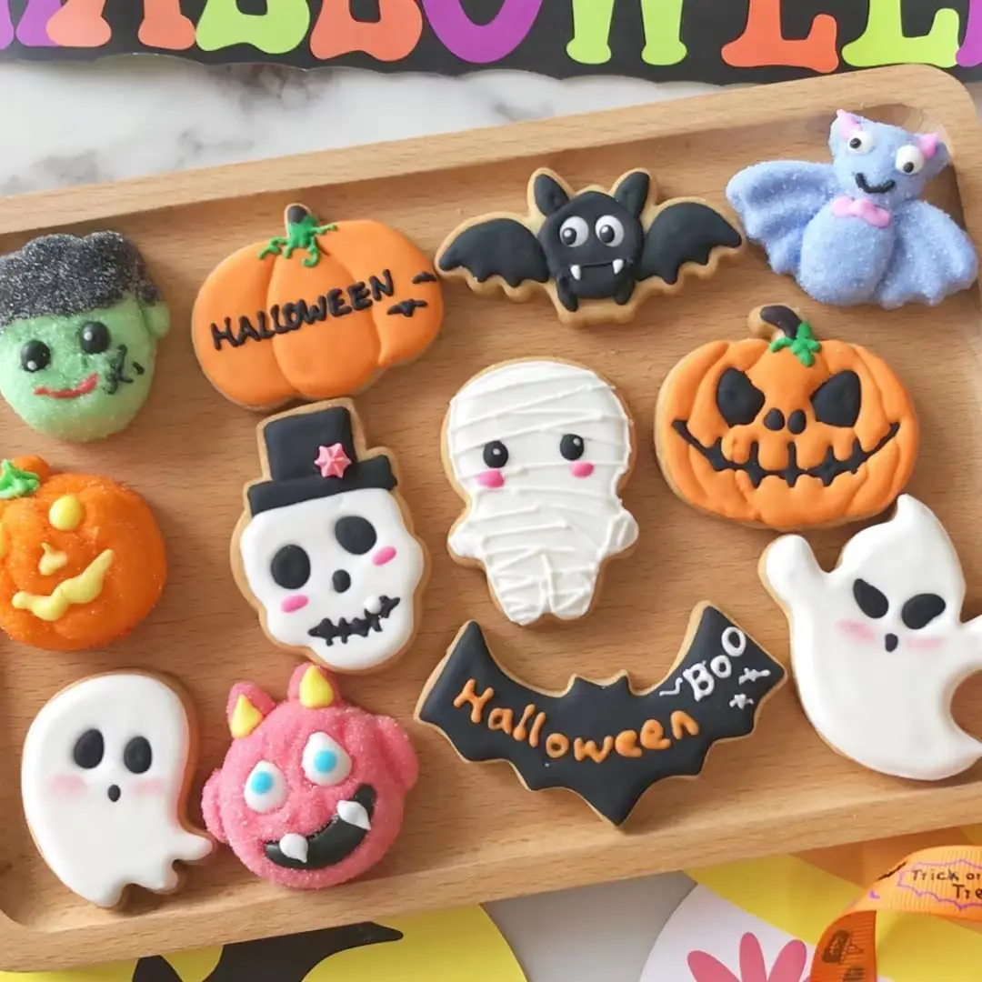 3-teiliges Halloween-Ausstechformen-Set aus lebensmittelechtem Edelstahl, Fledermaus-, Kürbis- und Geisterformen für Süßigkeiten, Obst, Pfannkuchen, Feiertags- und Heimbackwaren – Detail 10