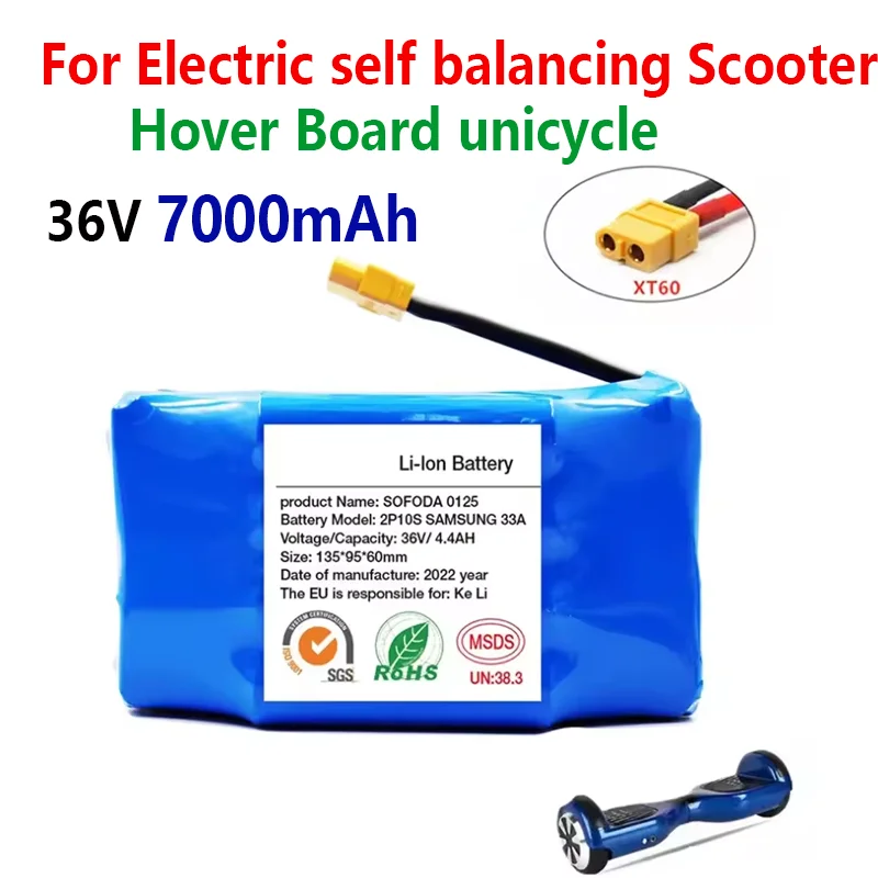 Atualizar 36v bateria 12000mah bateria de íon de lítio recarregável para scooter elétrico auto balanceamento hover board monociclo novo