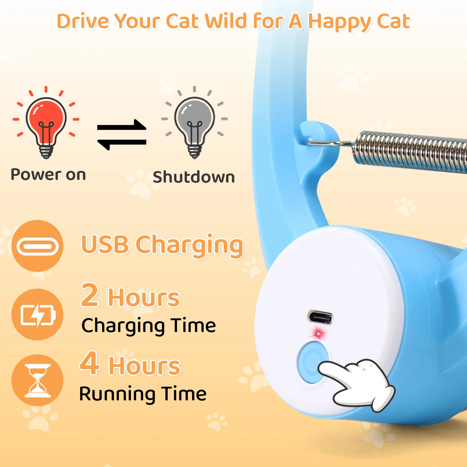 Electric Automatic Interactive Cat Toy USB Rechargeable Fluttering Butterfly Feather Wand for Indoor Enrichment And Stimulation