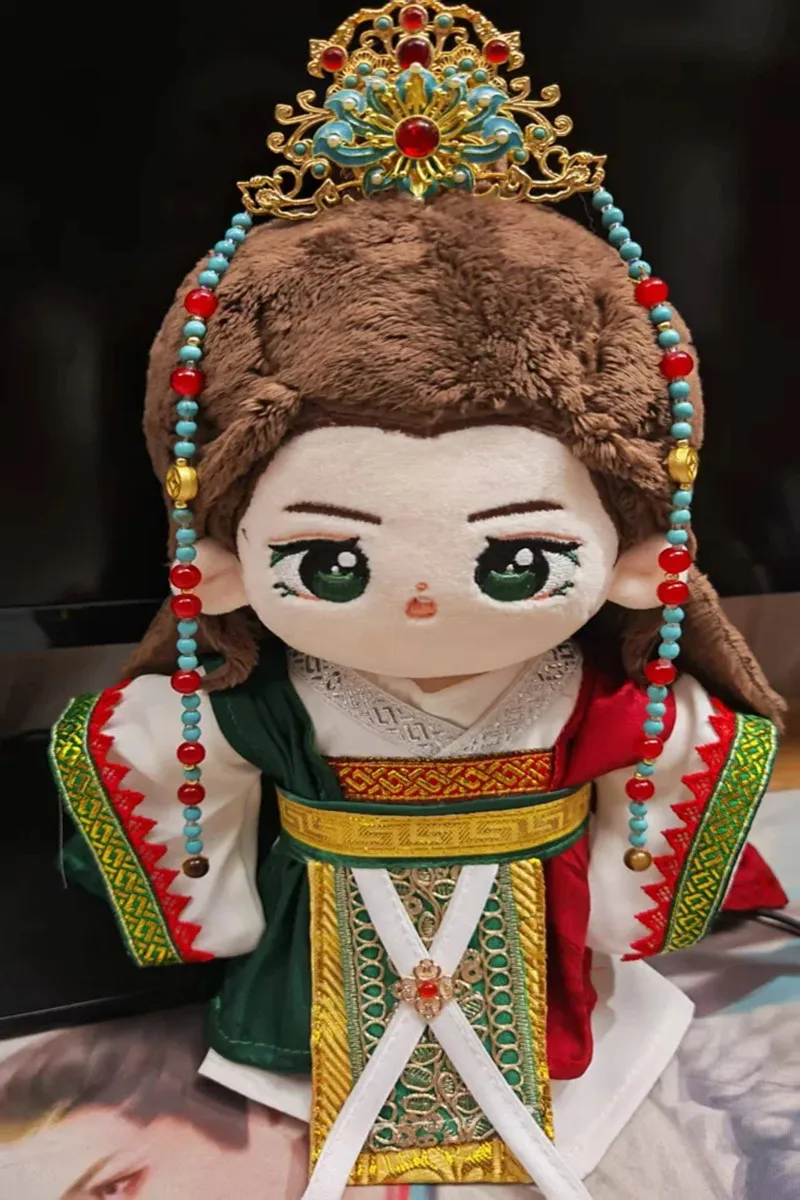 Bis zum Ende des Mondes Luo Yunxi 20 cm Puppenkleidung Alte Haarkrone Kleidung Anzug Gefüllte Puppe Anime Spielzeug Kinder Cosplay Gif