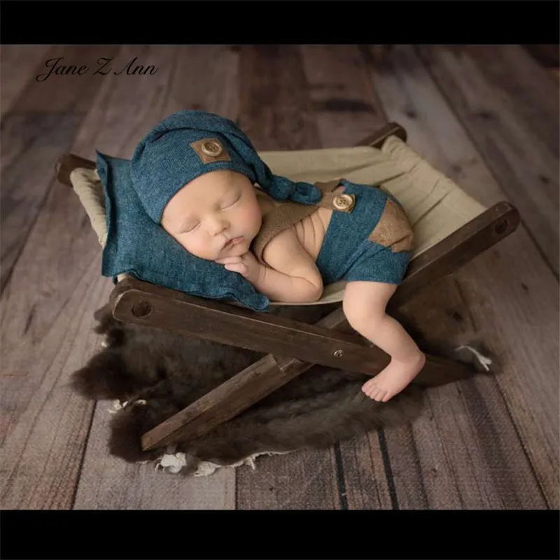 Newborn photography clothing boys baby full moon 100 days baby photo studio photography props overalls hat pillow set