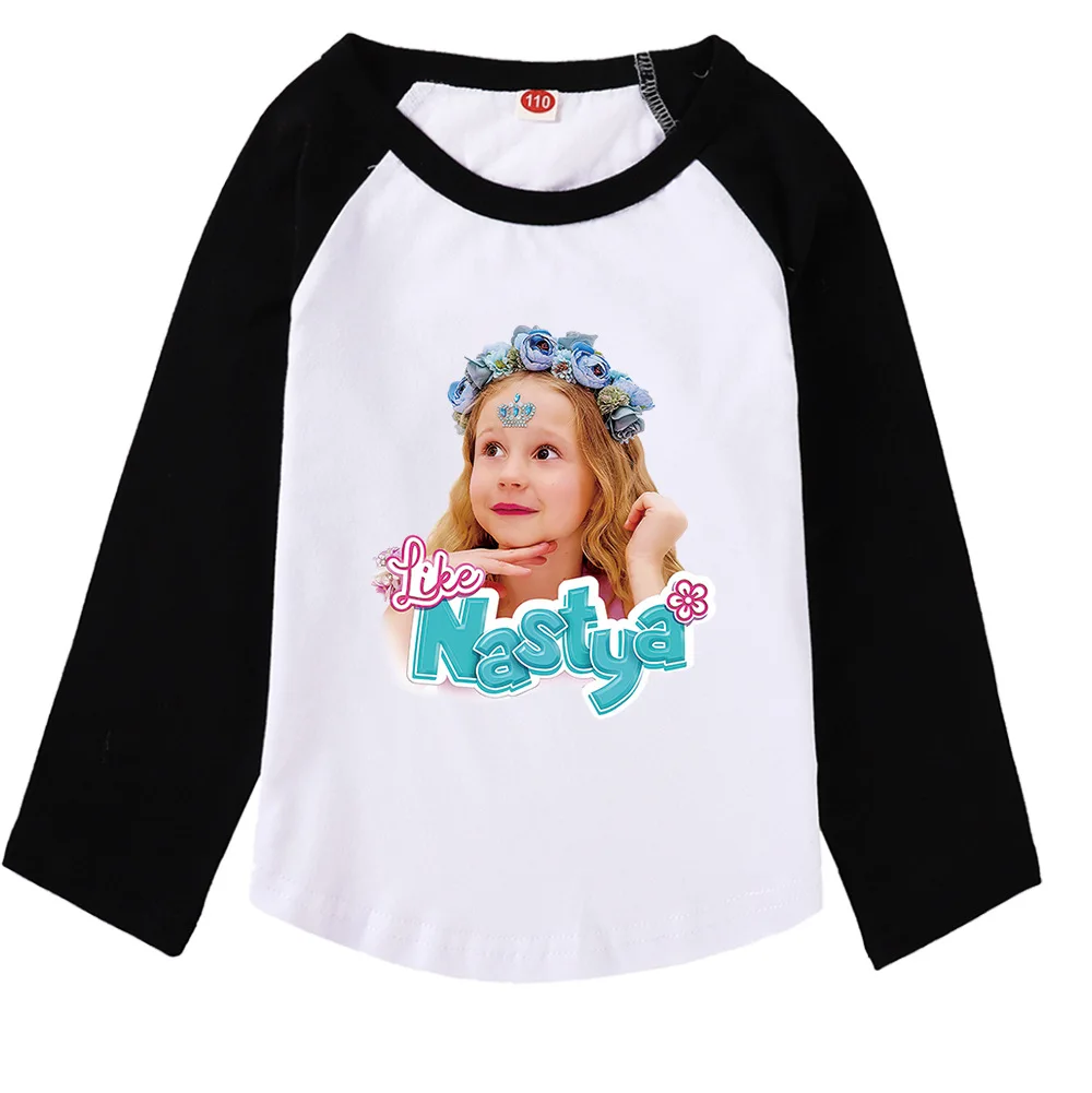 Russian Like Nastya Boys Girl T-Shirts Spring Summer Long Sleeve T-shirt Kids Graphic Pullover O-Neck Children's Clothing