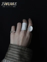 ZHUHE Getextureerde Ring Retro Stijl Sieraden Accessoire Voor Dames En Heren