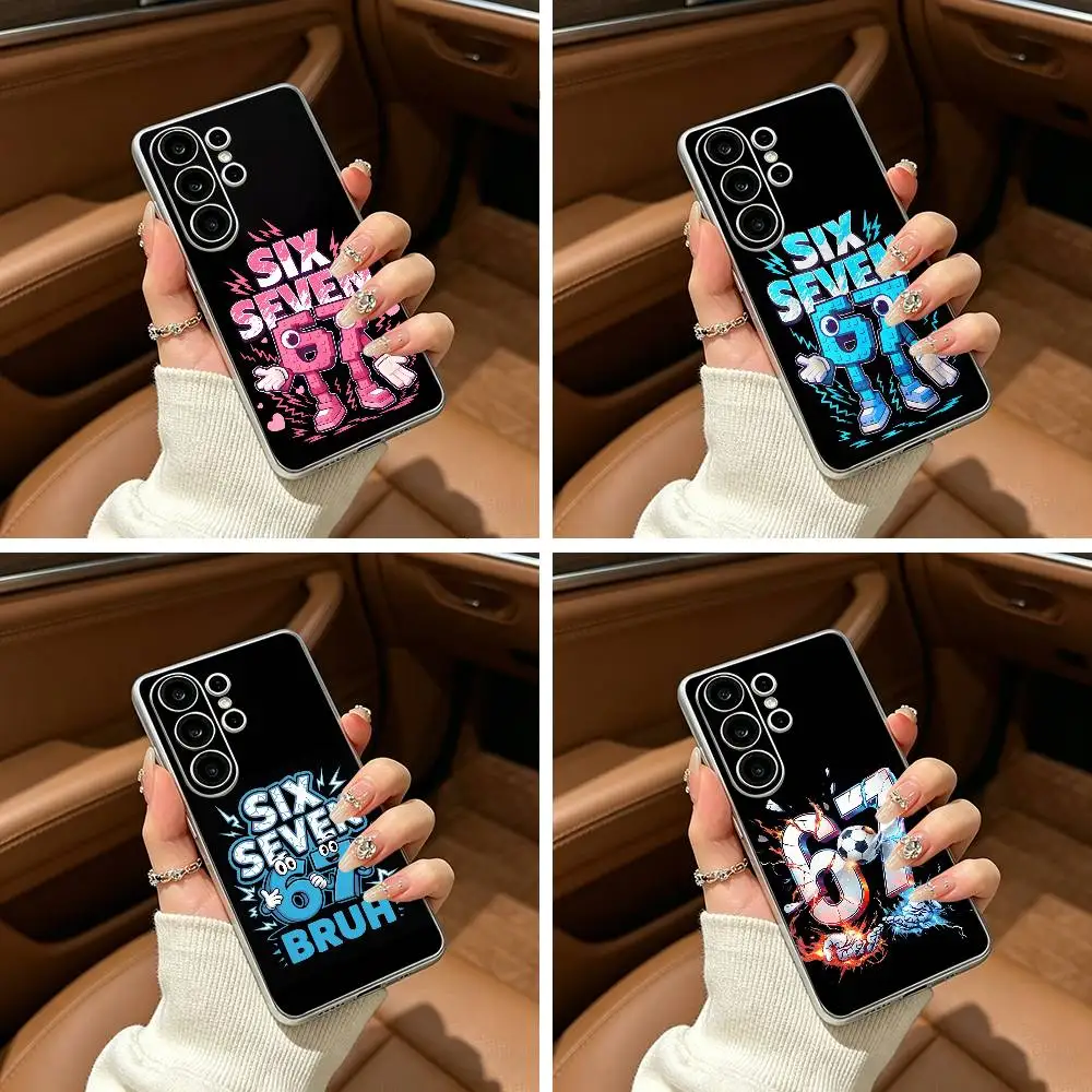 Steal A Brainrot Six Seven Clear Soft Silicone Phone Case forSamsung S25, S24, S21, S22, S23, S30, Ultra, S20, Plus