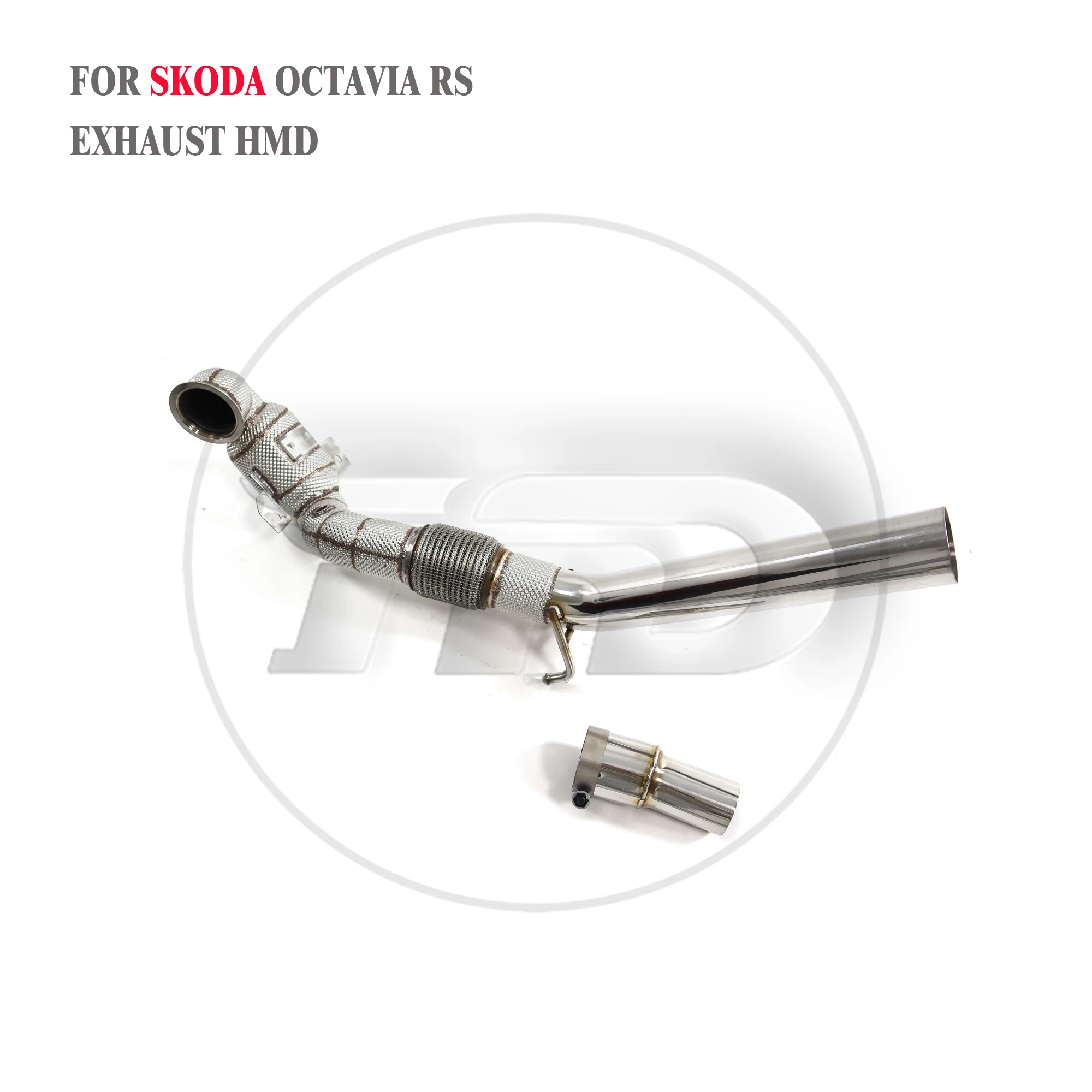 HMD Exhaust System High Flow Performance Downpipe for Skoda Octavia RS 2.0T Catted Catless Pipe With Heat  Shield