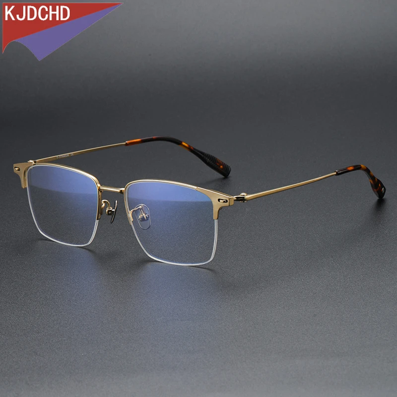 

Pure Titanium Glasses Frame For Men Square Myopia Prescription Eyeglasses Frames Half Rim Optical Male Korean Eyewear Spectacles