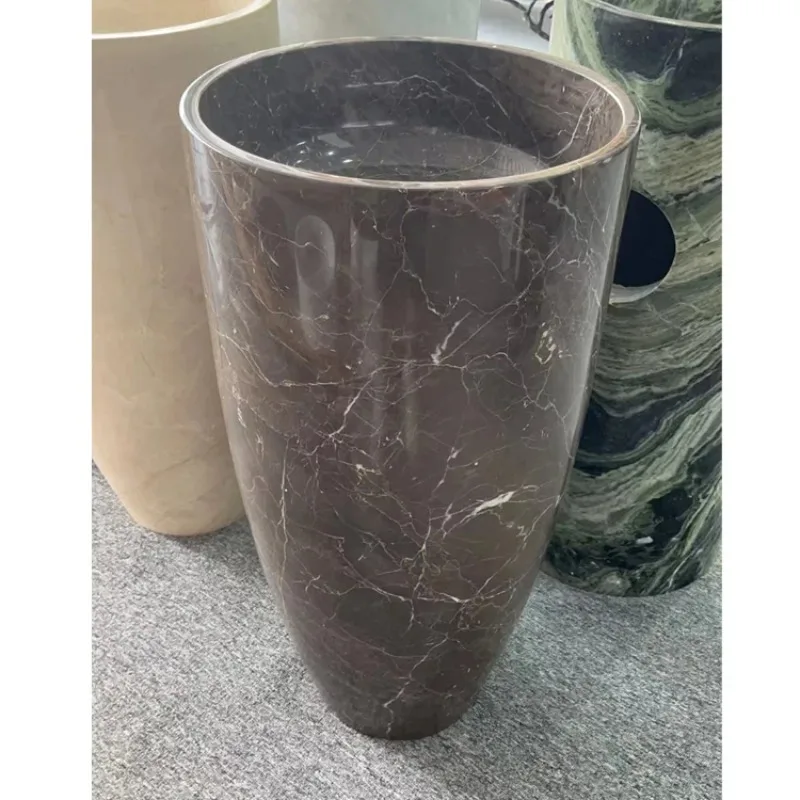 

High Polished Bianco White Marble Pedestal Basins