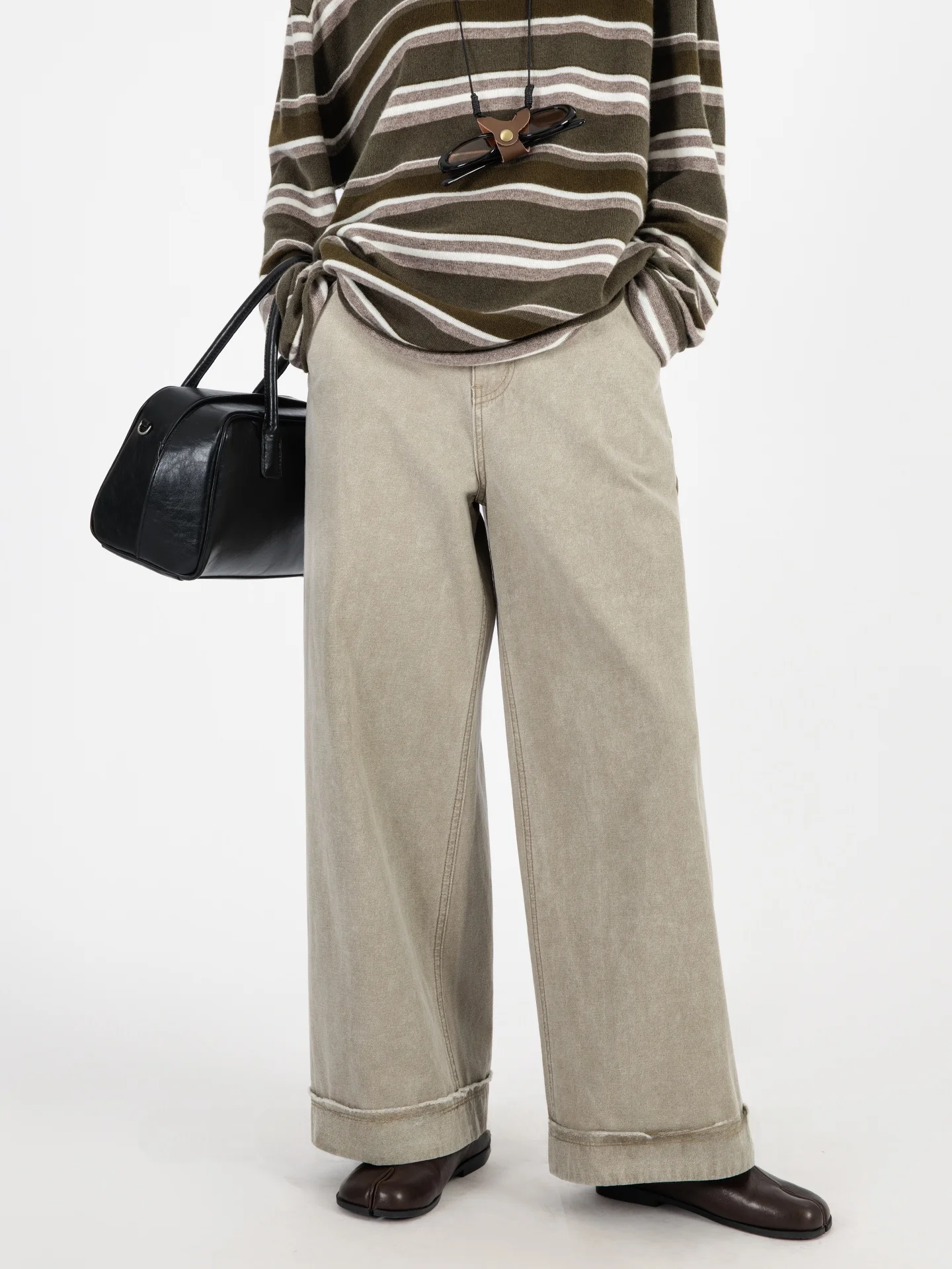 

Geometry Unit, повседневные брюки из чистого хлопка, женские свободные брюки, прямые брюки, девятисекционные, на молнии, дышащие, удобные, осенние