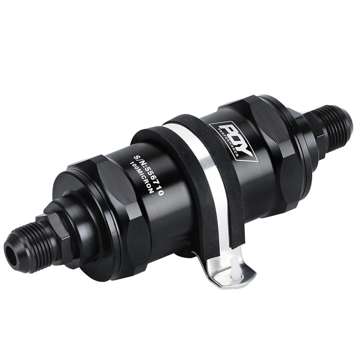 Universal Filter BLACK AN8 Inline Fuel Filter E85 Ethanol with 100μm (0.1MM) Stainless Steel Element